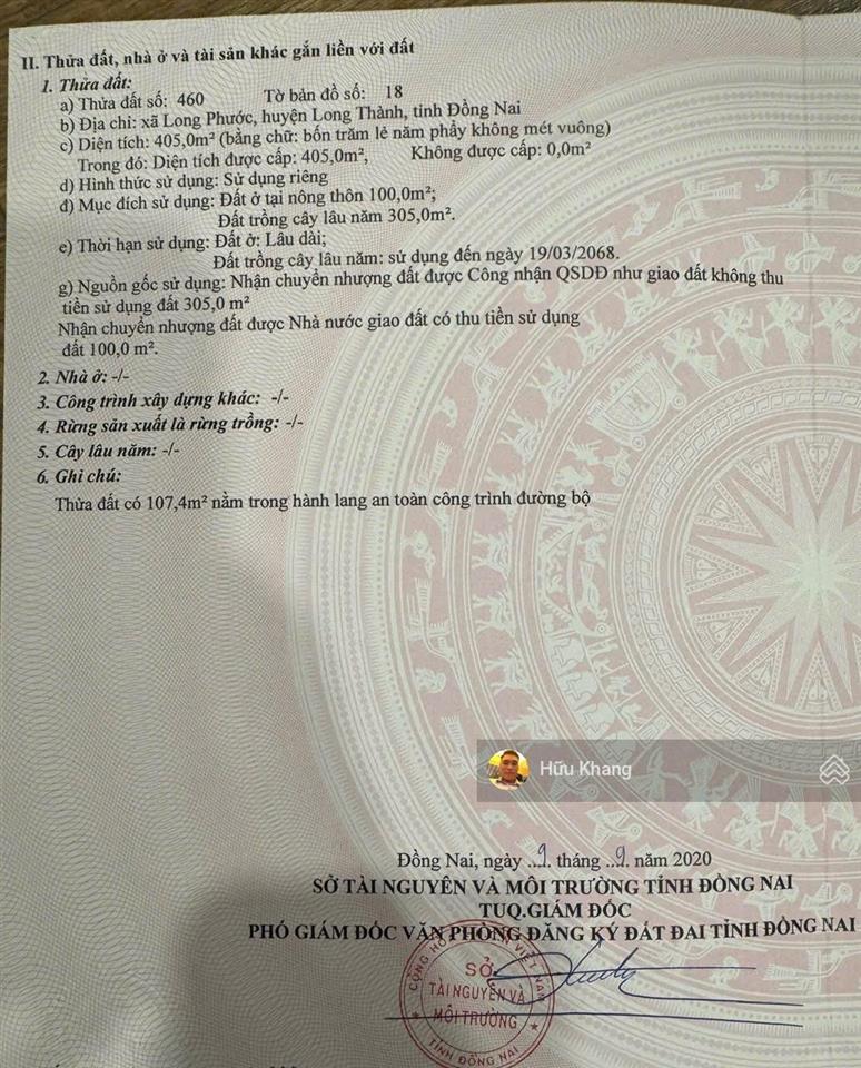 Mặt tiền nguyễn văn ký gần ngay khu tiến lộc  sát bên tuyến 25c (t1) sân bay  dt 405m2 tc 100m2