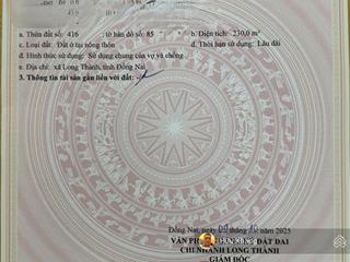 D2d xã long thành  lô góc ngang 10m x 23mgần ngay chợ  đt769 giá bán nhanh 4,6 tỷsổ hồng riêng