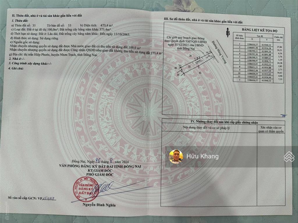 Mặt tiền hùng vương xã nhơn trạch 473m2 tc 100m2 có dãy trọ thu nhập ổn định vị trí đẹp giá 32tr/m2