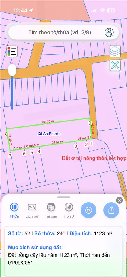 An phước gần ngay 77ha mũi tàu  dt 1123m2 ngang 16.37m sổ hồng riêng hẻm oto giá ngộp bán nhanh