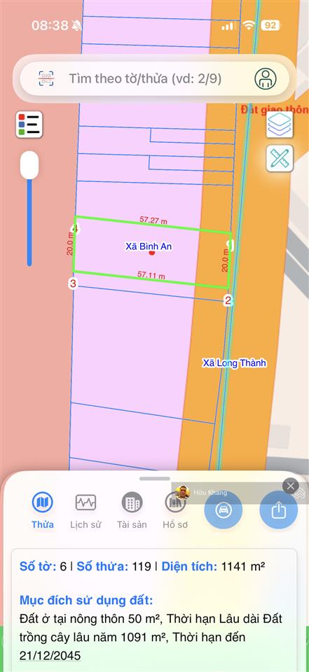 Ngộp! 1141m2 ngang 20m2 mặt tiền kinh doanh long đức  gần ngày tdc sân bay  kcn lộc an  bình sơn
