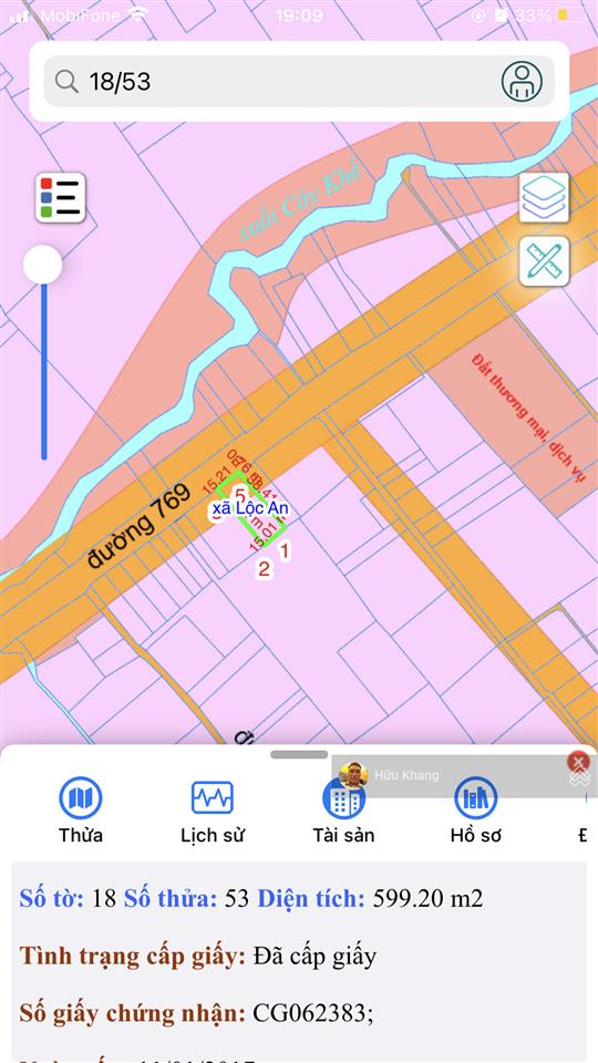 Mặt tiền dt769 lộc an trục chính đi sân bay lt  ngang 15m x 40,20m tc 100m2  kinh doanh vạn nghề