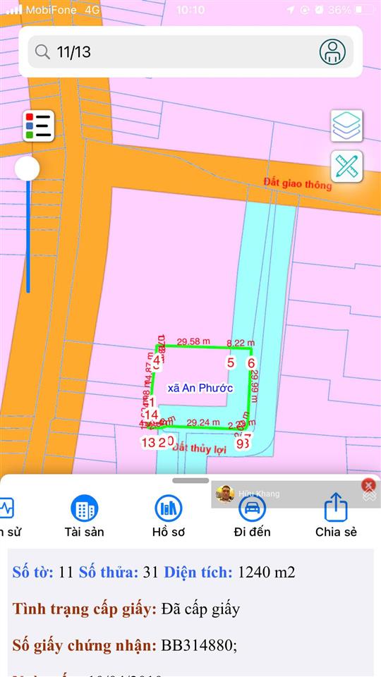 Đất vàng an phước, 80,9m mặt tiền nhựa, 550m2 thổ cư, 2 sổ, sát kcn, giá siêu hời 40 tỷ tl