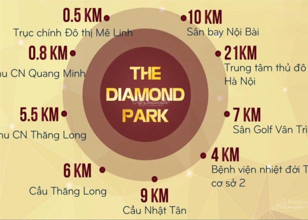 4.9 tỷ lô nền 160m2 đường to the diamond park tiền phong  mê linh  hn 0967 522 ***
