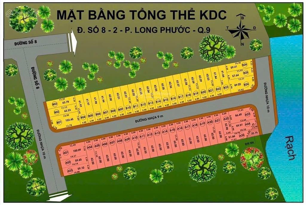 Bán đất tại số 8, long phước, q9, tp.hcm, giá ưu đãi chỉ với 2,15 tỷ, 72,4m2