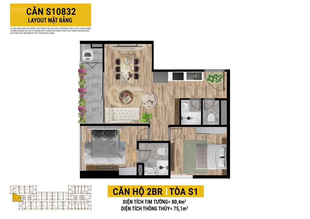 Căn góc 2pn view trực diện sông (75,1m2) vốn dự kiến chỉ từ 1,3 tỷ, cho thuê 25  30tr/tháng
