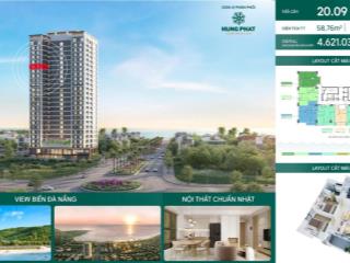 Căn góc 2pn theo chuẩn nhật bản  view trực diện biển đà nẵng, tầng cao, sở hữu lâu dài