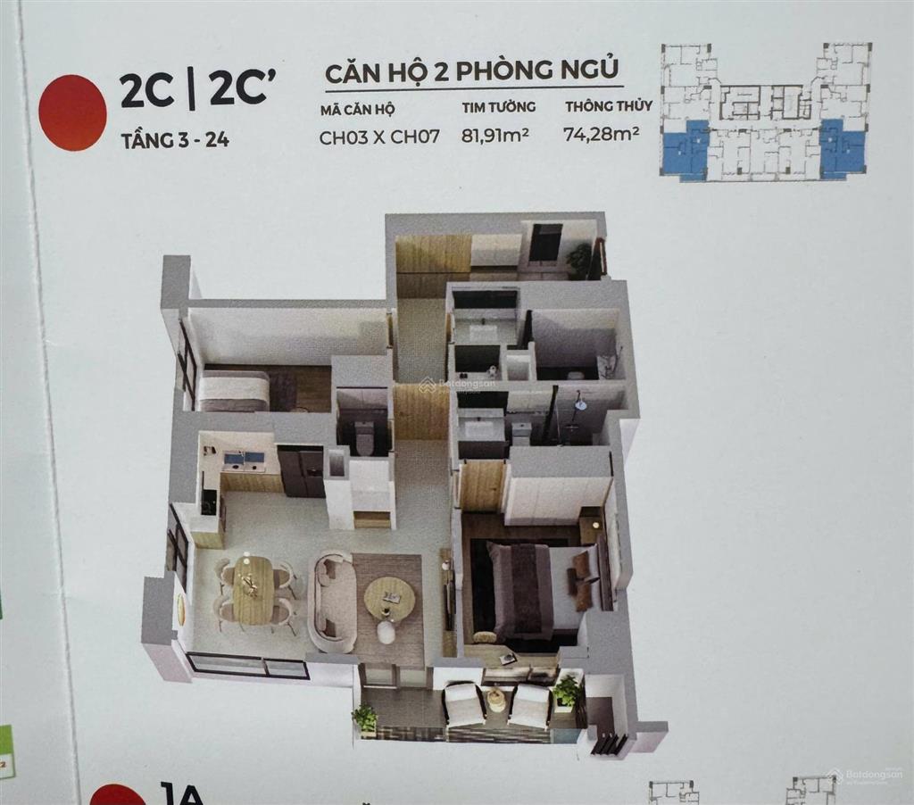 Căn góc 2pn hiyori 74,28m2 view trực diện biển, full nội thất chuẩn nhật, quý 2/2027 bàn giao