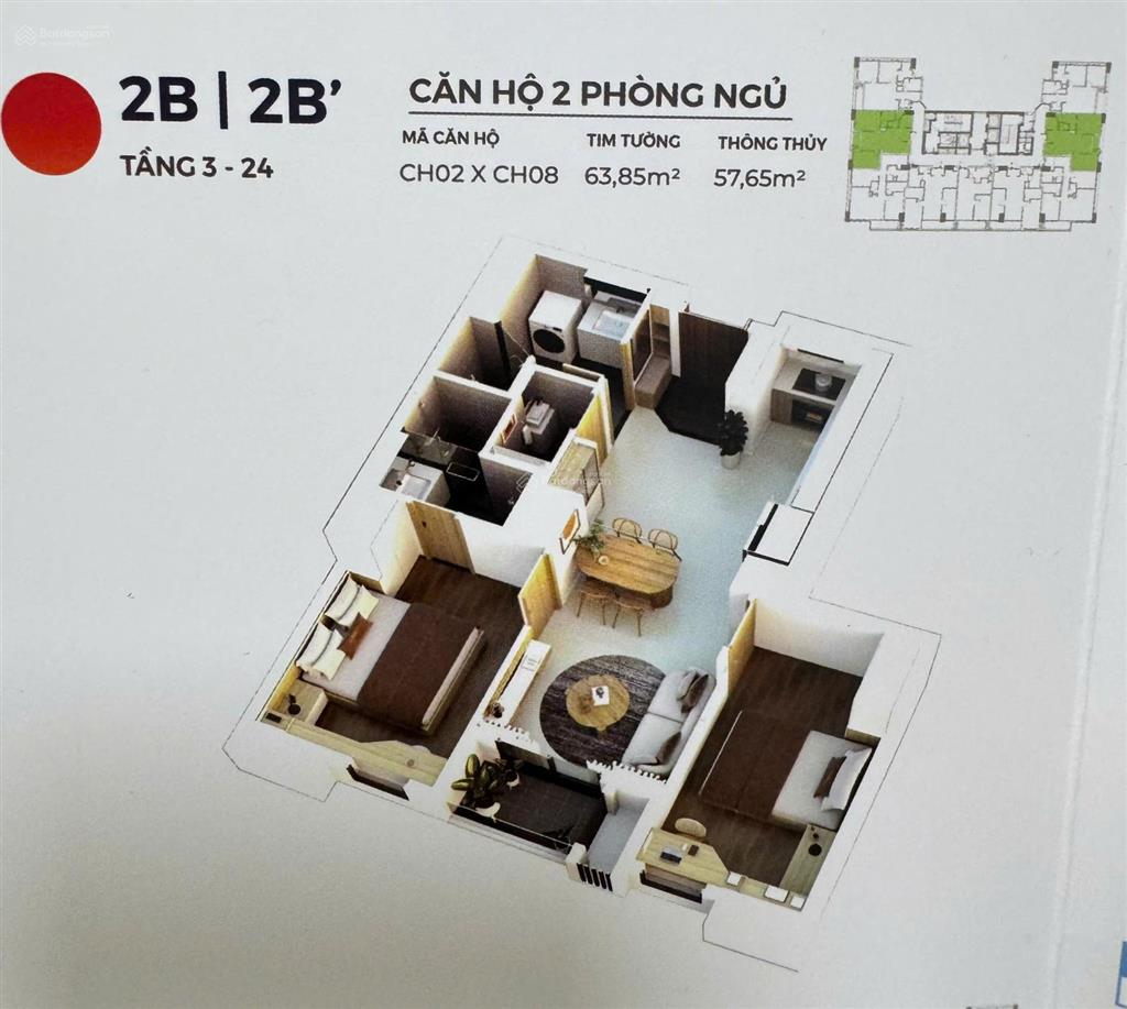 Căn 2pn giá tốt nhất giỏ hàng đợt cuối hiyori 2, bàn giao full nội thất chuẩn nhật