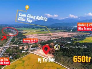 Chỉ 650 triệu sở hữu ngay đất gần cao tốc, sát khu công nghiệp, dt 100m2, đất cao ráo, kdc hiện hữu