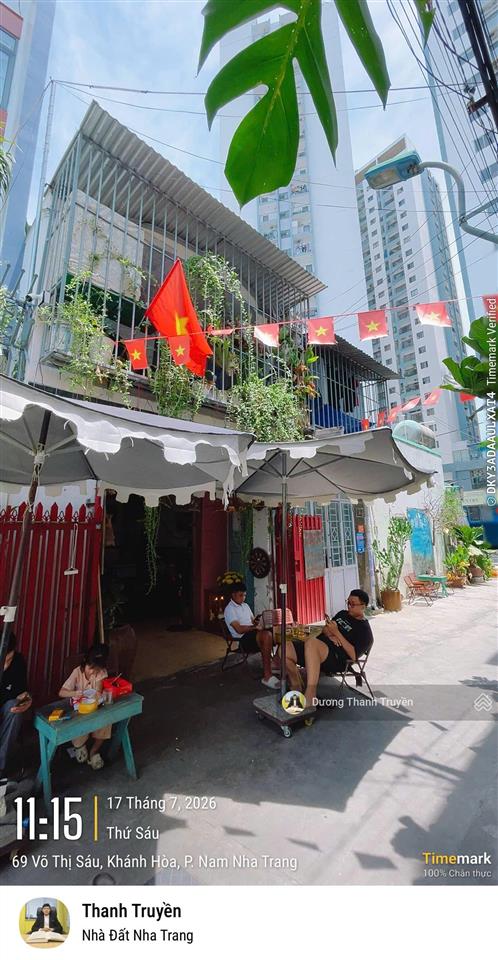 Bán đất tặng nhà đang kinh doanh cà phê mặt tiền rộng 7,05m, cạnh võ thị sáu, gần biển, 5,3 tỷ tl