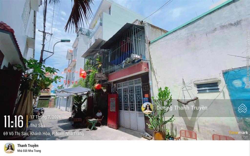 Bán đất tặng nhà đang kinh doanh cà phê mặt tiền rộng 7,05m, cạnh võ thị sáu, gần biển, 5,3 tỷ tl