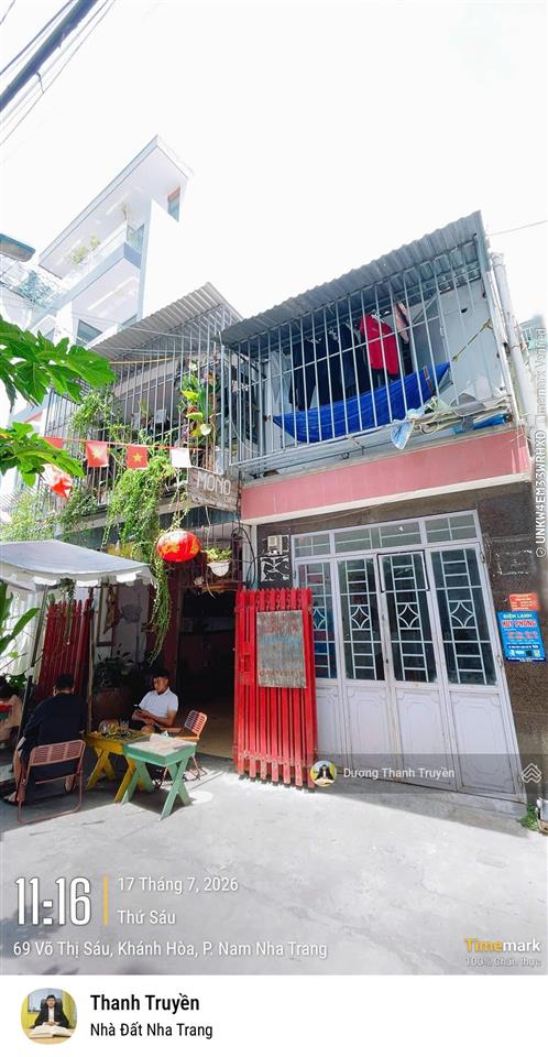 Bán đất tặng nhà đang kinh doanh cà phê mặt tiền rộng 7,05m, cạnh võ thị sáu, gần biển, 5,3 tỷ tl