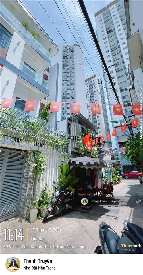 Bán đất tặng nhà đang kinh doanh cà phê mặt tiền rộng 7,05m, cạnh võ thị sáu, gần biển, 5,3 tỷ tl