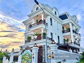 Bán biệt thự vip 4 tầng view trực diện sông kđt an bình tân, full nội thất gỗ cao cấp, giá 60 tỷ