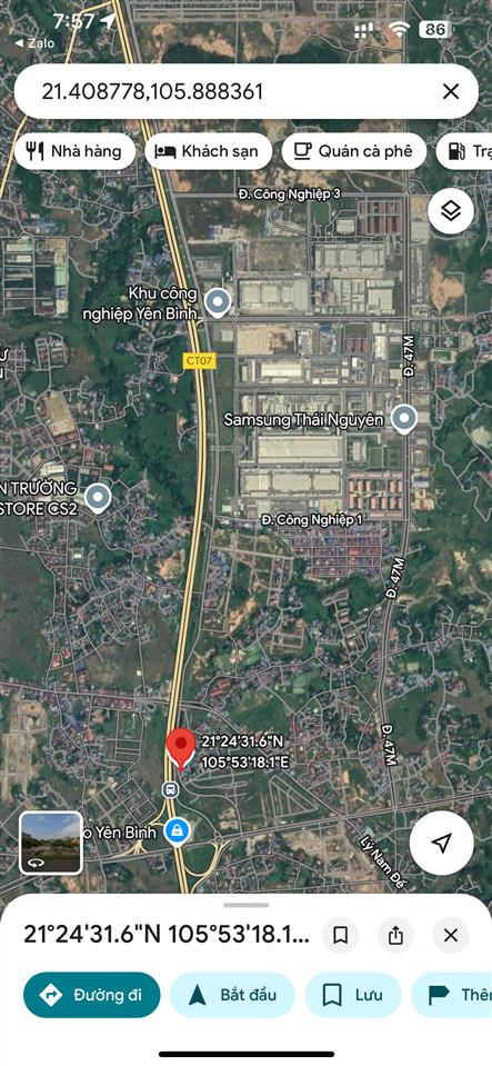 Mặt đường gom ngay nút giao kcn yên bình  sam sung thái nguyên chỉ 30tr/m2 kinh doanh siêu tốt