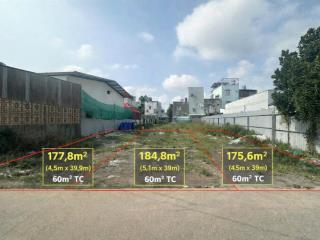 184m2 ( 5 x 39 ), thổ cư 60m2, đường xe tải  ngay cầu phú long, cách ql 13 100m  giáp sg, có sổ