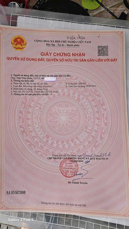 Hiếm có bán nhanh lô đất xã tân thông hội, 208m2, shr, 880tr
