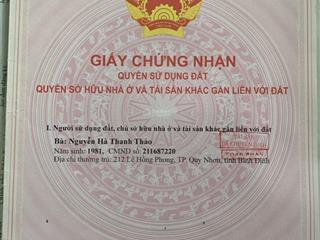 Hot đất nền đảo cù lao xanh  nhơn châu. 7,5x15,6m sổ hồng 100% thổ cư