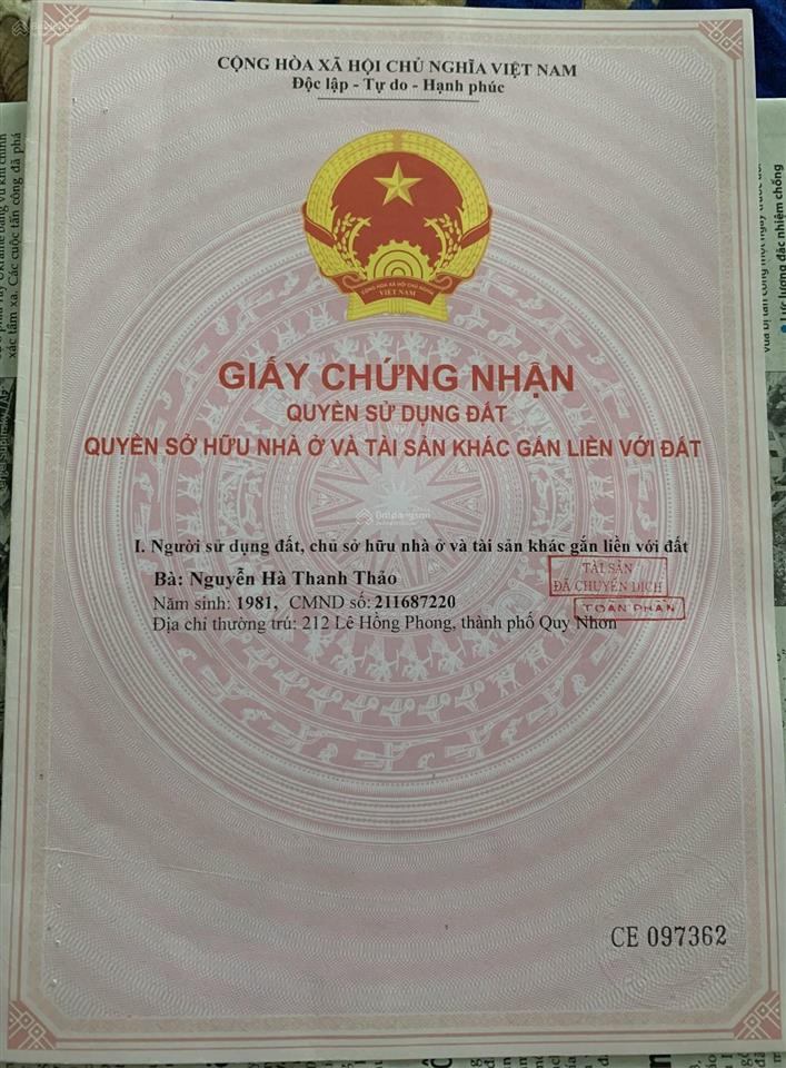 Đất đảo cù lao xanh  nhơn châu. 15x15,6m sổ hồng 100% thổ cư