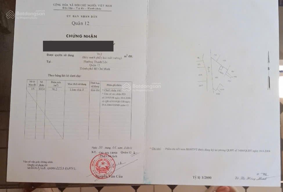 Bán đất chính chủ 70m2 full thổ cư, sát gò vấp.