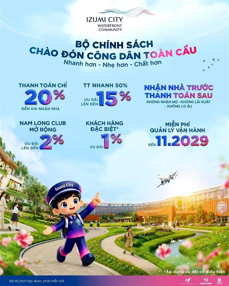 Săn nhà đẹp izumi city thanh toán chỉ 3,7 tỷ, ưu đãi chiết khấu đến 15%. nhận nhà tháng 11/2026