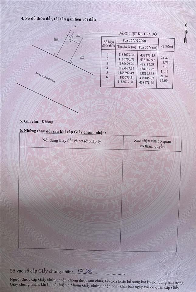 Bán đất tại đt 719b, tân thành, lâm đồng, giá ưu đãi 3,2 tỷ, diện tích 632,3 m2