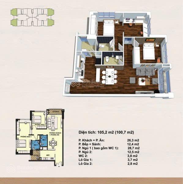 Chính chủ bán căn góc 3 ngủ đông nam 100m2