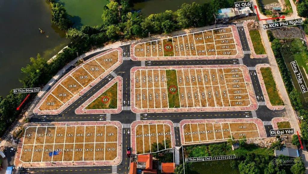 Bán đất đấu giá thôn đồng trữ, phú nghĩa, chương mỹ, hà nội  diện tích 100m2 hơn 40tr/1m2