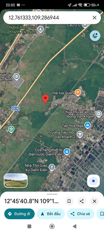 Bán đất tu bông 120m2 vạn ninh | giá chỉ 16 triệu/m2