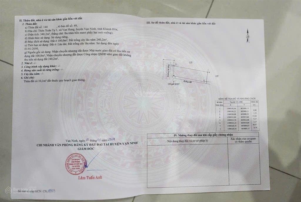 Bán đất xuân tự 340,2m2 vạn hưng | giá chỉ 23 triệu/m2