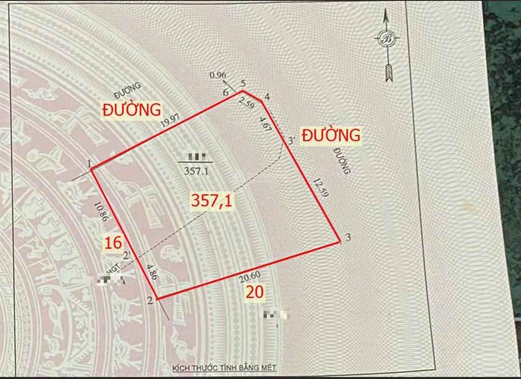 Bán gấp lô góc 16 x 20m = 357m², vinh phú  nghi đức  tp. vinh, giá 7 tỷ