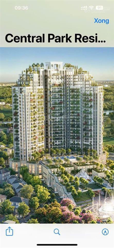 Bán căn studio  02 tòa p1  tầng 1518  diện tích 30,7m2  chung cư central park ressidences