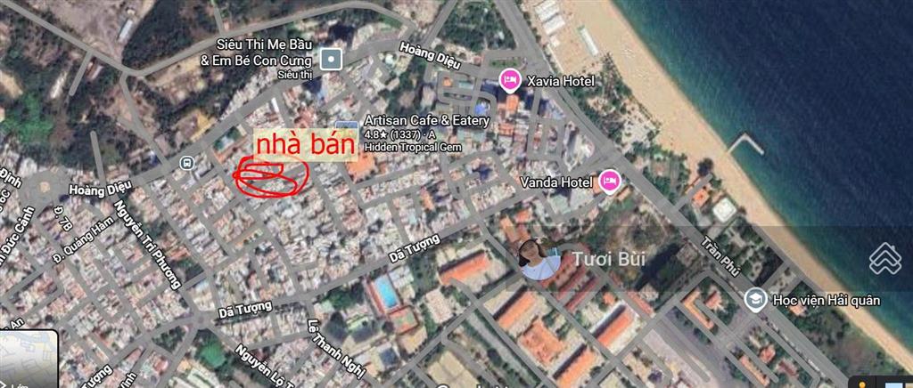Hiếm  bán đất tặng nhà cấp 4 diện tích 69m hẻm oto đường hoàng diệu, cách biển chỉ 600m,