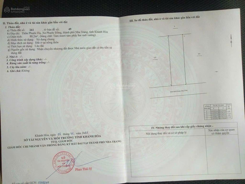 Hạ 100 triệ còn 1 tỷ 280 triệu u bán nhanh lô đất đẹp dt 88m phước hạ  phước đồng  nam nha trang