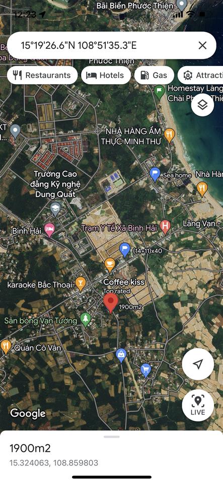 Bán 1668m2 đất gần biển vạn tường, huyện bình sơn, khu kinh tế dung quất, quảng ngãi