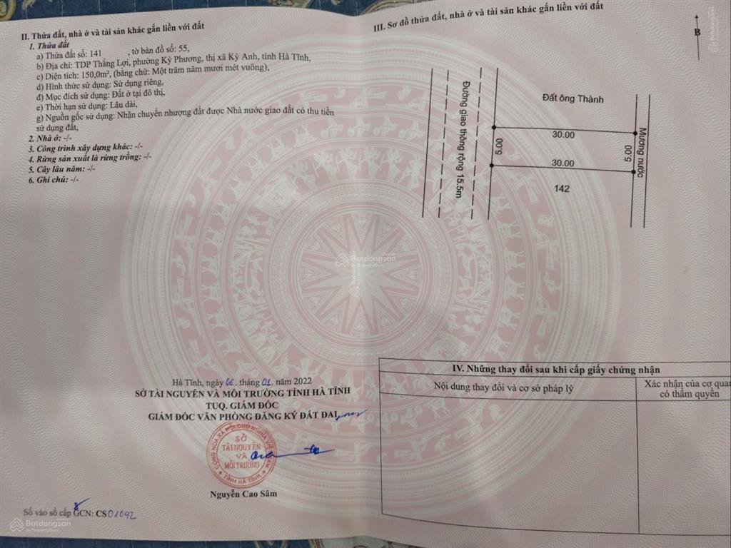 Cần bán tđc kỳ phương, kỳ anh, hà tĩnh