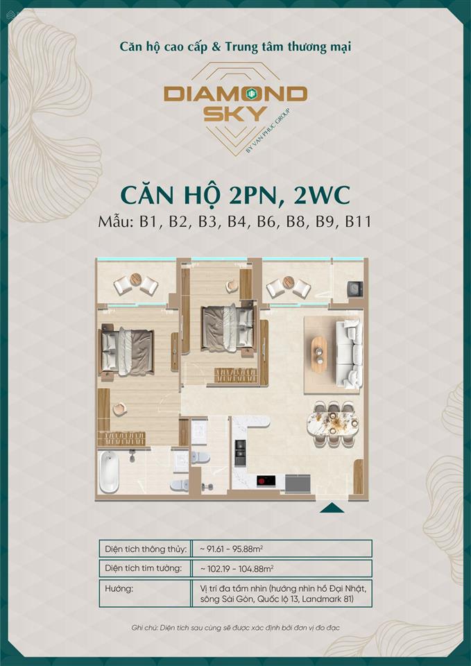 Bảng giá dự kiến diamond sky vừa ra hàng đẹp, giá tốt trực tiếp chủ đầu tư, giữ chỗ nhanh