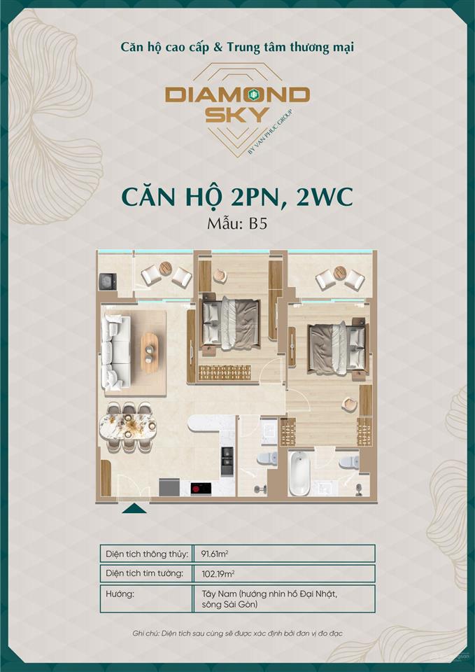 Bảng giá dự kiến diamond sky vừa ra hàng đẹp, giá tốt trực tiếp chủ đầu tư, giữ chỗ nhanh