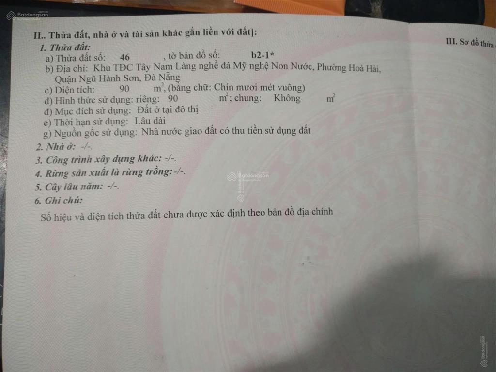 Chủ cần bán cặp đất đường nguyễn tuyển ngũ hành sơn tpdn