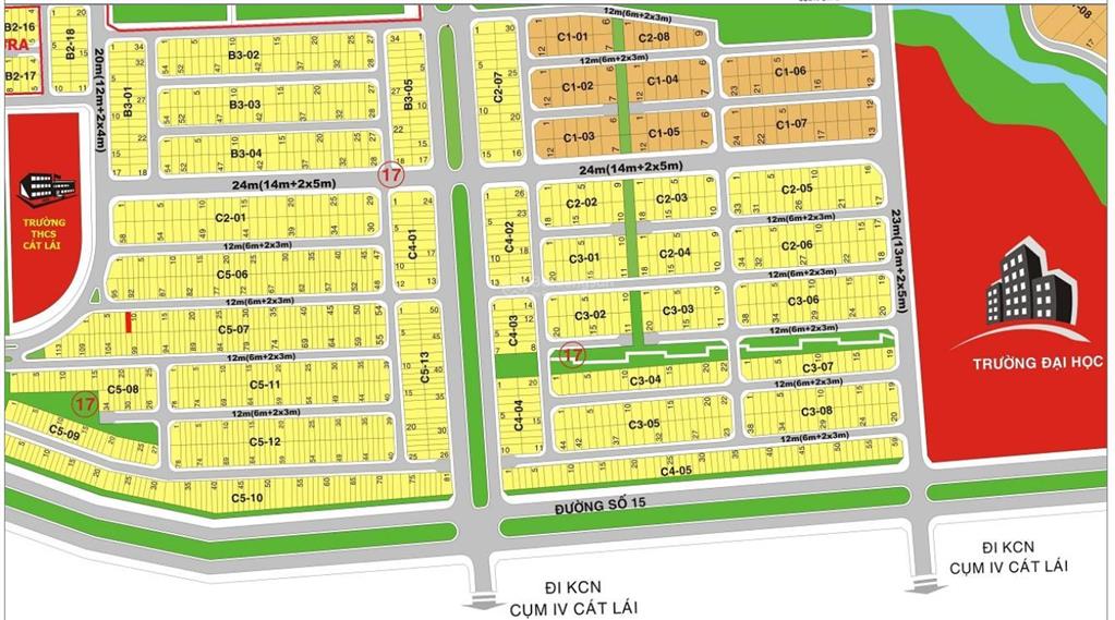 Lô đất đẹp tại kđt 152ha cát lái, giá chỉ ~71tr/m2, sổ hồng sẵn, đường to rộng