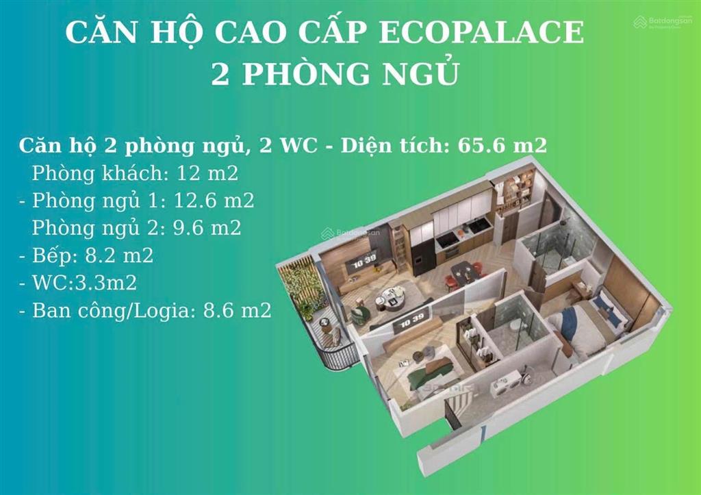 Căn hộ 2 phòng ngủ eco palace lựa chọn lý tưởng cho gia đình trẻ
