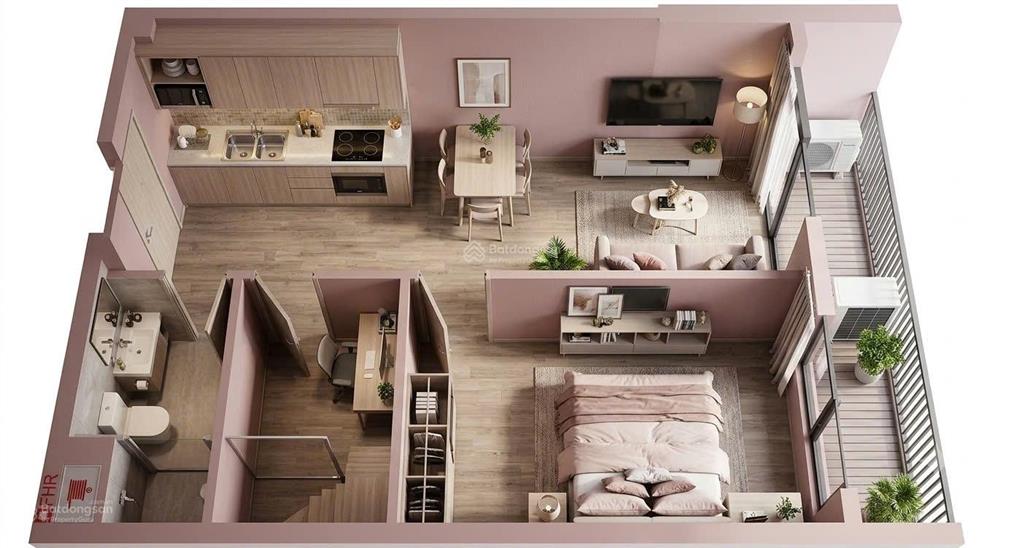 Bán bằng phiếu tính giá căn 1n+1, căn to 54,8m² pr5 tầng trung, hướng đông nam view hồ bơi