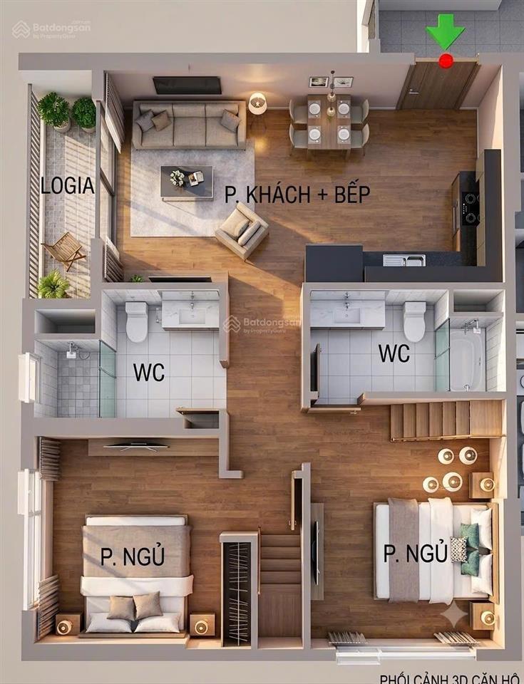 Em bán căn 2n 2wc góc 65m2 be1, tầng trung, hướng tây bắc tây nam view thoáng giá 4 tỷ 3 thu nét