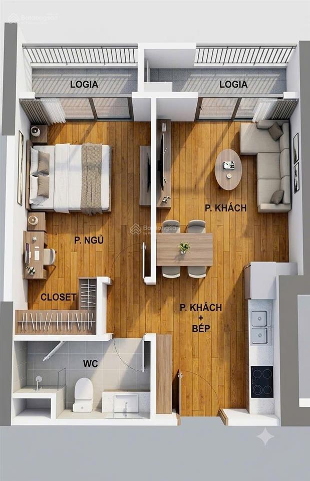 Cắt lỗ 300tr! căn 1pn 43m2 ld3, tầng trung, ban công đông bắc view thoáng giá 2,6 tỷ thu nét