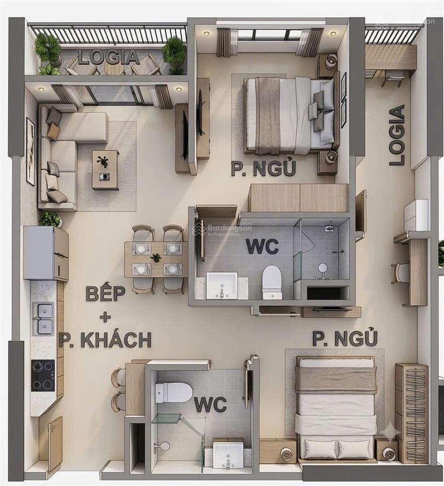 Ld3xx26. căn 2n2wc 57,1m2 ld3 hướng đông bắc, view thoáng. nội thất cao cấp giá 3tỷ45 thu về