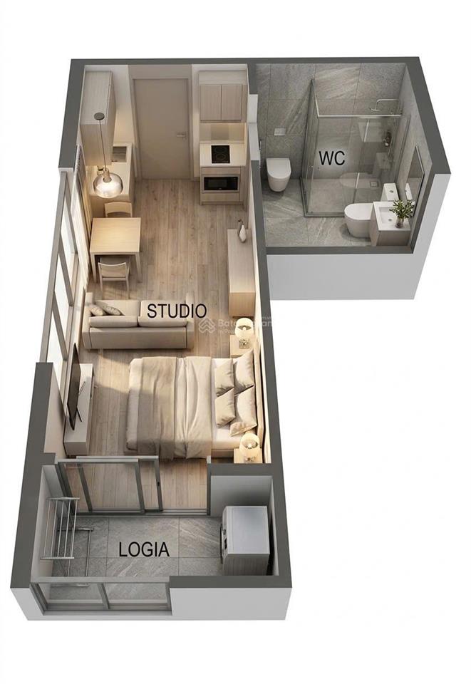 Pr1xx03. căn studio 27,1m2 pr1 giá 1850 thu về. hướng mát đông nam. tiêu chuẩn cao cấp