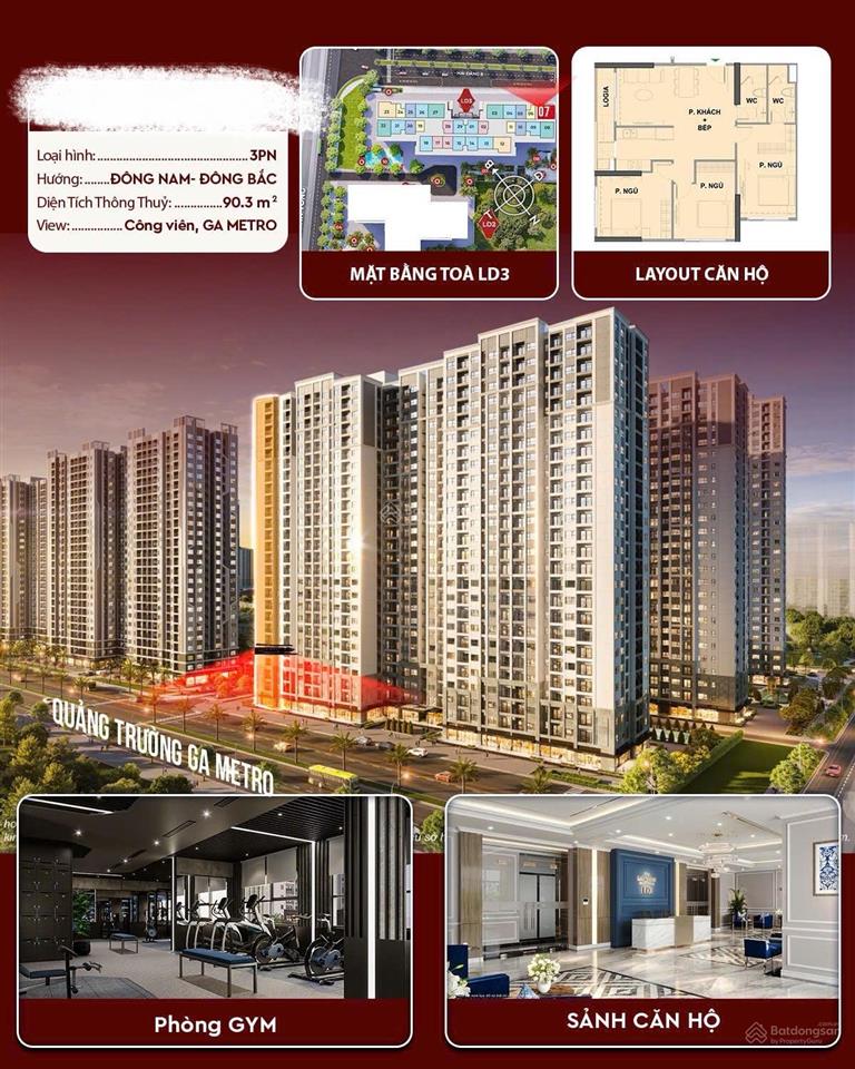Ld3xx07 căn 3n 90m2 ld3 giá 6 tỷ. căn góc hướng đông nam  đông bắc, tầng đẹp siêu thoáng