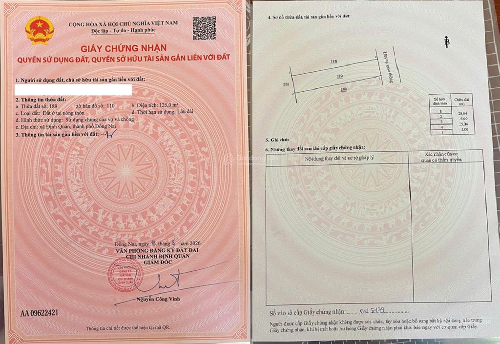 Bán lô đất nền ngay khu dân cư đông đúc 5mx25m (125m2) cách quốc lộ 20 chỉ 500m giá rẻ 480 triệu