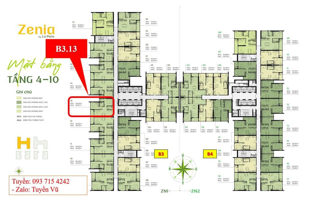 Bán nhanh căn hộ b3.13 2pn1wc tầng thấp, view đẹp, mã tầng đẹp